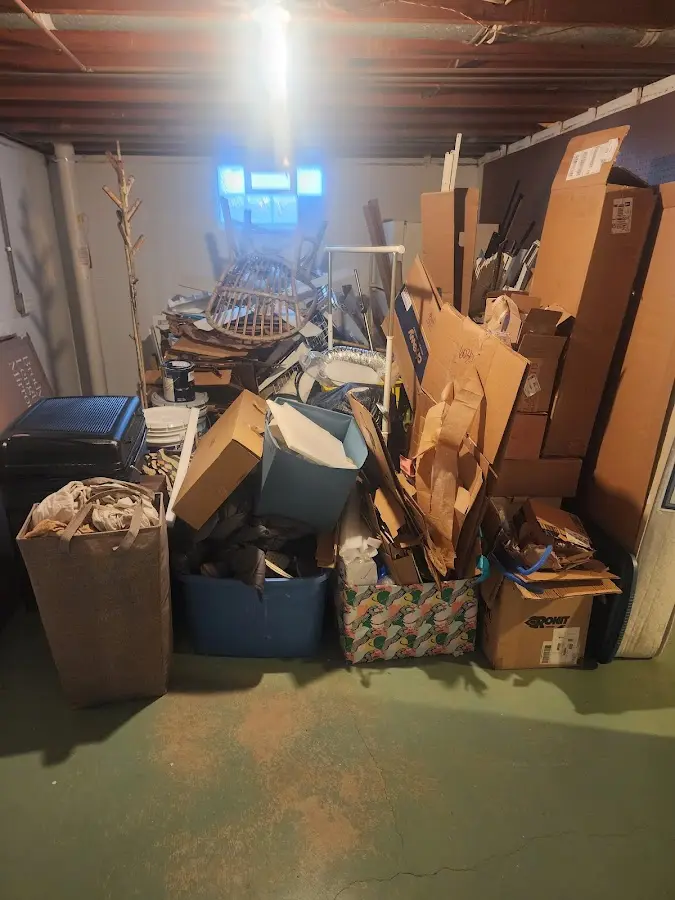 Roll-off dumpster container at job site for 6 Yard Dumpster Rental in Sunset